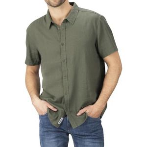 riverso RIVCarlo Linnen overhemd voor heren, korte mouwen, regular fit, vrijetijdshemd, zomerhemd, linnen hemd, knoopsluiting, effen, wit, beige, blauw, groen, S, M, L, XL, XXL, 3XL, 4XL, 5XL, Ivy