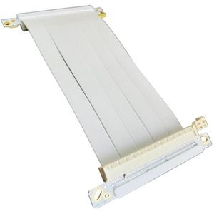 JMT PCIE 4.0 X16 grafische kaart verlengkabel 32 GB/s GEN4 dubbel omgekeerd compatibel met ITX chassis pc-connector 16ABG (wit, 19,5 cm)