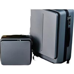 Koffer Met laptoptas Zakenreiskoffer Heren Universele wieltrolley PC Box Trolleybagage (Color : Gray(A set), Size : 24inch)