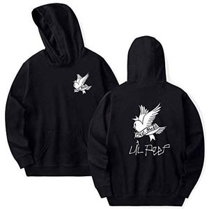 Herfst en Winter Hoodie Nieuwe Lil Peep Roze Hoodies Heren/Dames Herfst Mode Sweatshirts Cool Fleece Losse Hoodie Print Lil Peep Hoodies Homme, zwart, S