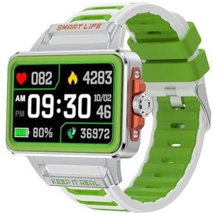 Gaming Smart Watch Voor Heren Dames Jeugd Smartwatch Mode Trend Smart Watch Bluetooth IP68 Waterdicht Fitness Watch Pulse (Color : Green)