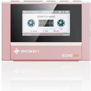 SnowSky/FiiO Echo MINI HiFi Bluetooth MP3-speler, 15 uur afspelen, onafhankelijke volumeregeling met 3,5 mm/4,4 mm hoofdtelefoonuitgangen (roze)