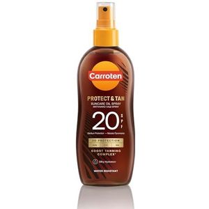 Carroten OmegaCare Tanning Oil SPF 20, 150 ml - bruiningsversneller met omega-vetzuren - bruiningsolie spray met zonnebrandcrème - zonneolie voor snelle bruining