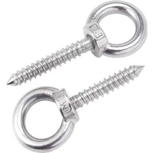Ooghaakbout, 304 Hijsring Zelftappende Schroefhaak Zelfborende Schapenoog Ringtype Houtschroef M4-M12(M5x50mm)