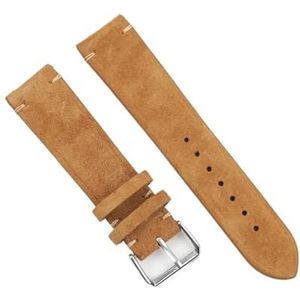 LUGEMA Echt Suède Vintage Horlogebandjes Hoge Kwaliteit Handgemaakte Fluwelen Horlogeband 18mm 20mm 22mm 24mm Vervangende Riem (Color : Tan, Size : 24mm)