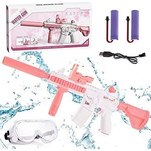 lasesasies CY014 waterpistool voor volwassenen en kinderen waterpistolen met groot bereik Max Range 32ft Super One-Touch automatisch waterpistool zomer zwembad strand party speelgoed roze (M4)