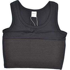 BaronHong Tomboy Trans Lesbian Swim Borst Binder Korset Kort Shirt Pull On Sluiting, zwart, S