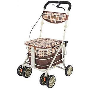 Lichtgewicht Vouwende Walker van de 6 Wielrollator met Handrem/Winkelwagen Karretje/Oudere Oude Leeftijd het Lopen Seat