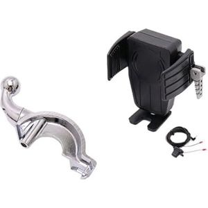 Telefoon Mount Draadloos Snel Opladen Motorfiets Gps Telefoon Houder Navigatie Beugel Voor Gold Wing Gl 1800 F6B GL1800 Dct 2018 2019 2020 2021 GPS Navigatiehouder(StyleAB)