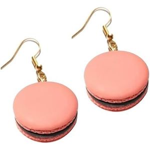 Fako Bijoux® - Oorbellen - Macaron Chocolade - 24x45mm - Roze