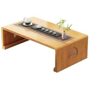 ZENCIX Japanse klaptafel, lage salontafel om op de grond te zitten, voor woonkamer, eetkamer, thee, tatami, woondecoratie (99,8 x 50,8 x 30,5 cm, natuurlijk)