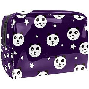 Cosmetische tas voor dames,kleine make-uptas voor portemonnee,Paarse Ster Panda,Cosmetische reistas,make-uptasje