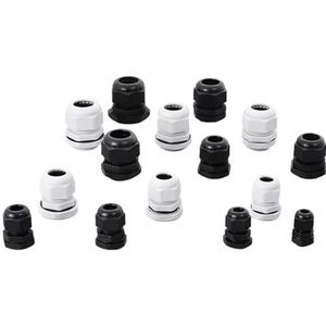 10 stks PG7 PG9 PG11 PG13.5 PG16 PG19 PG21 PG25 PG29 PG36 PG42 IP68 Waterdichte Kabelwartel Nylon Plastic Connector (zwart, PG7)