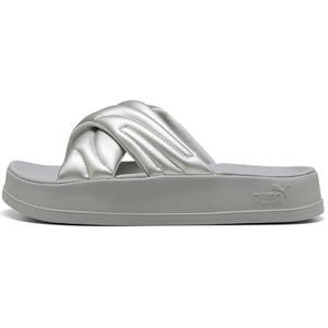 PUMA Leadcat Platform Slide Slide Damessandalen, Aged Silver-Gray Echo, 37,5 EU, Puma Aged Silver Gray Echo, 37.5 EU