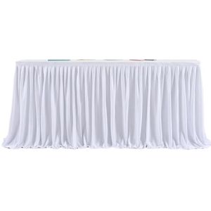 Plooi Tafelrok - Wit - Gerimpeld - Voor Rechthoekige Tafels - 4ft (H78 L122cm)