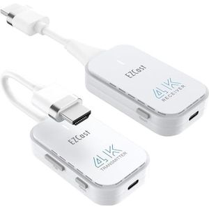 EZCAST Pocket Wireless HDMI-zender en ontvanger voor het spiegelen van streaming-video/audio van PC, Laptop, Projector (4K)