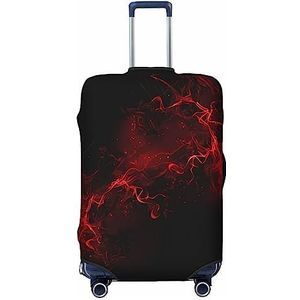 DEHIWI Zwarte En Rode Achtergrond Bagage Cover Reizen Stofdichte Koffer Cover Rits Sluiting Koffer Protector Fit 18-32 Inch Bagage, Zwart, XL