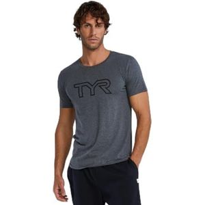 TYR Unisex Ultrasoft Lichtgewicht Korte Mouw Big Logo Tech Tee Tri Lg UX, Houtskool Hei, XXL