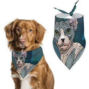 Sphynx Katten/hondenbandana's, huisdiersjaal, verstelbare driehoekige hoofddoek voor katten, zachte zakdoek voor kleine, middelgrote en grote puppy's
