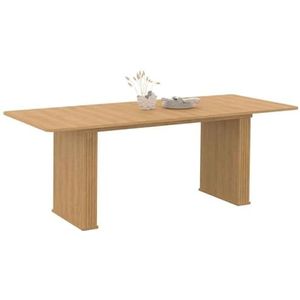 IDMarket - Eettafel, uittrekbaar, rechthoekig, Juliet, 6-10 personen, poten, latteneffect, 160 - 200 cm