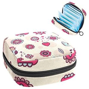 hen luisteren naar muziek,Periode Pouch Draagbaar,Tampon Opbergtas,Tampon Houder voor Portemonnee Vrouwelijke Product Organizer, Meerkleurig, 4.7x6.6x6.6 in/12x17x17 cm