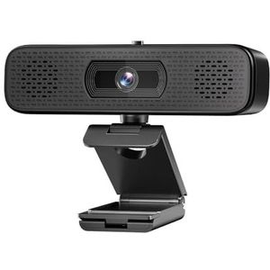 2K HD-webcam met 2 luidsprekers en ingebouwde microfoon voor computerlaptop, 90 graden kijkhoek desktop USB-streamcamera met privacyhoes voor conferenties videogesprekken/netwerkonderwijs/YouTube