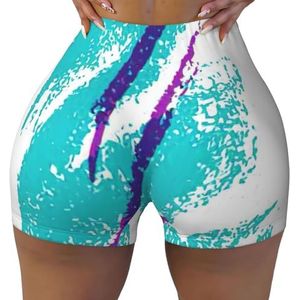 JJPUNGK 90 'S Cup Ontwerp Print Elastische Workout Korte Gym Shorts Vrouwen Comfortabele Zomer Dragen Atletische Hoge Taille, Zwart, S