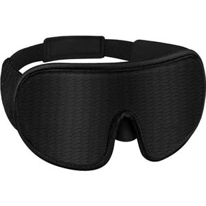 3D slaapmasker, blokkering, licht, slaapmasker voor oog, zacht oogmasker voor reizen, oogmasker, nachtelijk ademend, blinddoek (zwart)