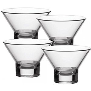 Bormioli Rocco - Gekleurde ijscoupe glas (375 ml) - Set van 4 stuks