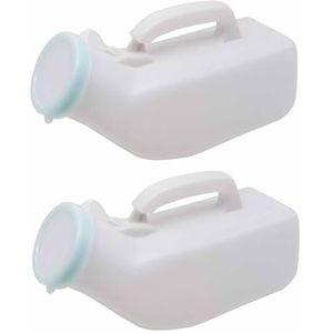 Urinezakken, 2-Pack mannelijke urinoirfles, 1200 ml mannelijke urinoirplasfles met deksel, draagbaar urinoir for mannen, meetschaal en handgreep met gemakkelijke grip, for reizen, ziekenhuizen en kamp