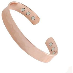 Aituo Mens of Womens Effen Finish Magnetische Armbanden Koper Magnetische Therapie Pijn Relief Armband voor Artritis bij Vrouwen Mannen Bangle Rose Goud verguld Style-2