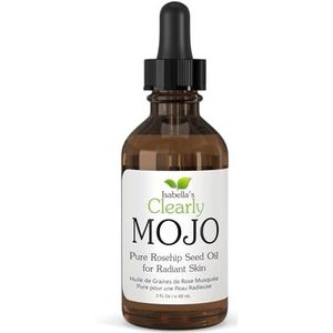 Clearly MOJO Organic Rosehip Seed Oil | 100% Pure and Cold Pressed | Natural Skin Perfecting Serum Moisturizer for Face, Hair, Nails | Hydrate + Rejuvenate for Glowing Skin | Glass Container (60 ml)