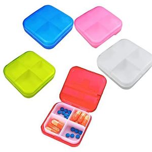 DAWENHA Mini draagbare tablettenbox, kleine dagelijkse pillendoos, pillendoos, kleine pillendoos, organizer voor reizen en dagelijks gebruik, organizer, voor medicijnen, vitaminen, visolie enz