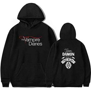 Nest Home The Vampire Diaries Merch Hoodies Dames / Heren Lange Mouwen Trui Sweatshirts Harajuku Casual Capuchon Kleding Uniseks, zwart 1, XS