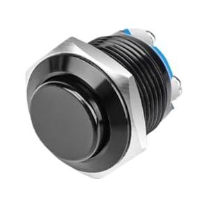 5/20 STUKS 16mm Momentary Switch Hoge Deksel Waterdichte Metalen Drukknopschakelaars Autoschakelaar Met Schroefaansluiting(Black,20PCS)