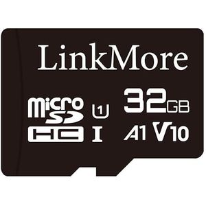 LinkMore XV11 32 GB MicroSD Flash Memory Card, Micro SDHC-kaart, A1, UHS-I, U1, V10, Class 10 compatibel, leessnelheid tot 90 MB/s, SD-adapter inbegrepen