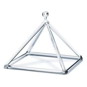 10,5 cm heldere kwartskristal zingende piramide met hamer, voor meditatie, geluids genezing en chakra-balancering