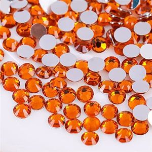 3000 Stuks SS12 3mm Flatback Steentjes Helder Glas Ronde Edelstenen Kristallen voor Nail Art DIY Ambachten Kleding Schoenen Tassen (Oranje)