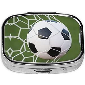 Voetbalbal Vierkante Pillendoos, Pil Dispenser Doos Kabeljauw Lever Oliedoos Vitamine Pil Doos Patiënt Pillendoos