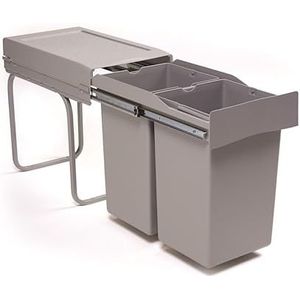 Inbouw afvalbak 2x35 liter antraciet - AFB235AN