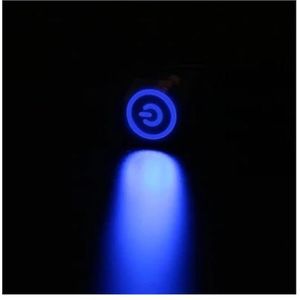 MOMENTARY_3V 19mm LED-lichtschakelaar, waterdichte metalen knopschakelaar, momentane vergrendeling, deurbel, motorstarter, pc-voeding 12V 24V (blauw, Momentary 3V)