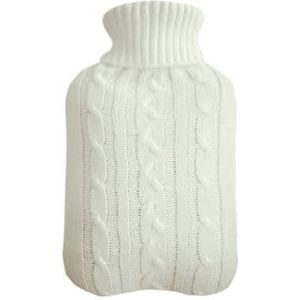 Warmwaterkruik 2000 ml grote warmwaterzak met deksel winter pluche schattige handwarmer herbruikbare zachte grote warmwaterzak warmte warm waterfles warmwaterzak (wit)