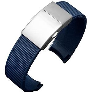 LUGEMA Hoge kwaliteit siliconen fluorige rubberen horlogeband 21mm compatibel met longines hydroconquest l3 conquest sport duikhorloge riem zwart Nieuw (Color : Blue, Size : 21mm)