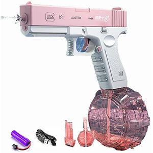 Elektrisch Waterpistool Automatisch Glock Waterpistool Met Grote Capaciteit, 434+55cc Hoge Capaciteit En 32FT Bereik, Zomerzwembad Strand Buitenspeelgoed Voor Kinderen Volwassen Geschenken (Color : P