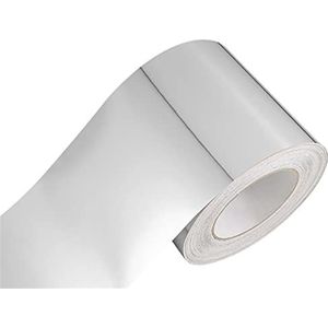 Behangrand Zelfklevende PVC wand- en plafondrandstrip, 5 m, veelkleurig, diverse maten, x(Bright Silver,8cm(W) X5m(L))