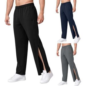 Heren Tear Away Track Pants Zip Off Basketball Trouser Post Surgery Sweatpants Met Ritspijpen Met Volledige Rits M-3XL, Zip Off Basketball Rehabilitation Jogging Sportbroek(Black B,M)
