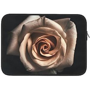 Witte Rose Bloem Print Laptop Sleeve Case Waterdichte Computer Tas Notebook Beschermende Tas Voor Vrouwen Mannen