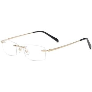 Halloween cadeau, Heren montuurloze titanium brilmontuur in multicolor(#2 Gold)
