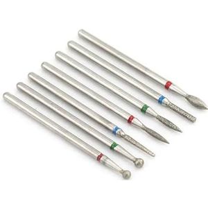 ApuaVireo&Co Nagelboorset for manicure, verpakking van 7 diamantnagelboortjes for manicure, roterende frees, elektrische frees, nagelriemreiniger(No4)