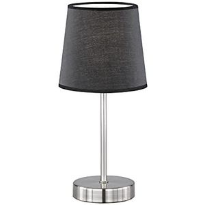 WOFI tafellamp Cesena 1 lamp, zwart, Ø ca. 14 cm, hoogte ca. 32 cm, stoffen kap 832401100000